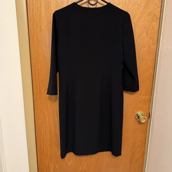 Size 6 Ann Taylor long sleeve black dress. Gold zippers. Polished/professional - Picture 2 of 8